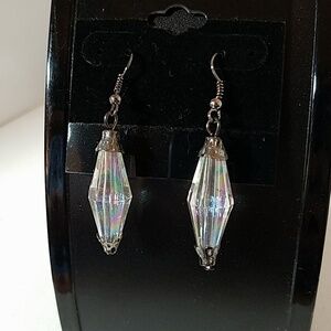 Long Bead Earrings Silver Tone Set